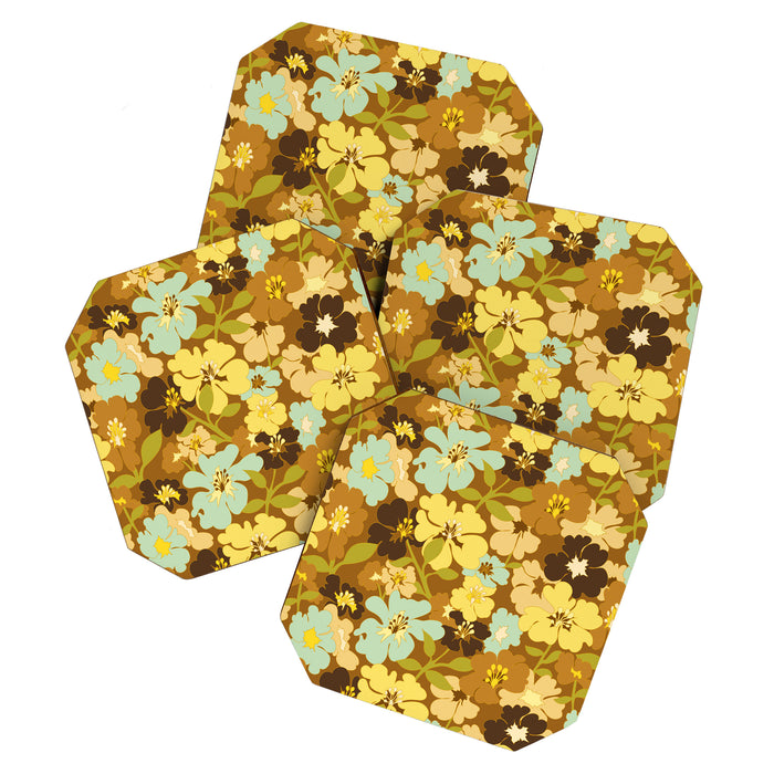 Retro Floral Pattern Coaster Gallery Image 1