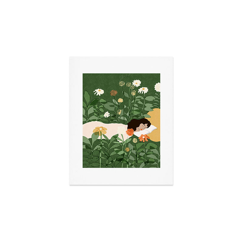 Sleeping on the books Art Print Gallery Image 1