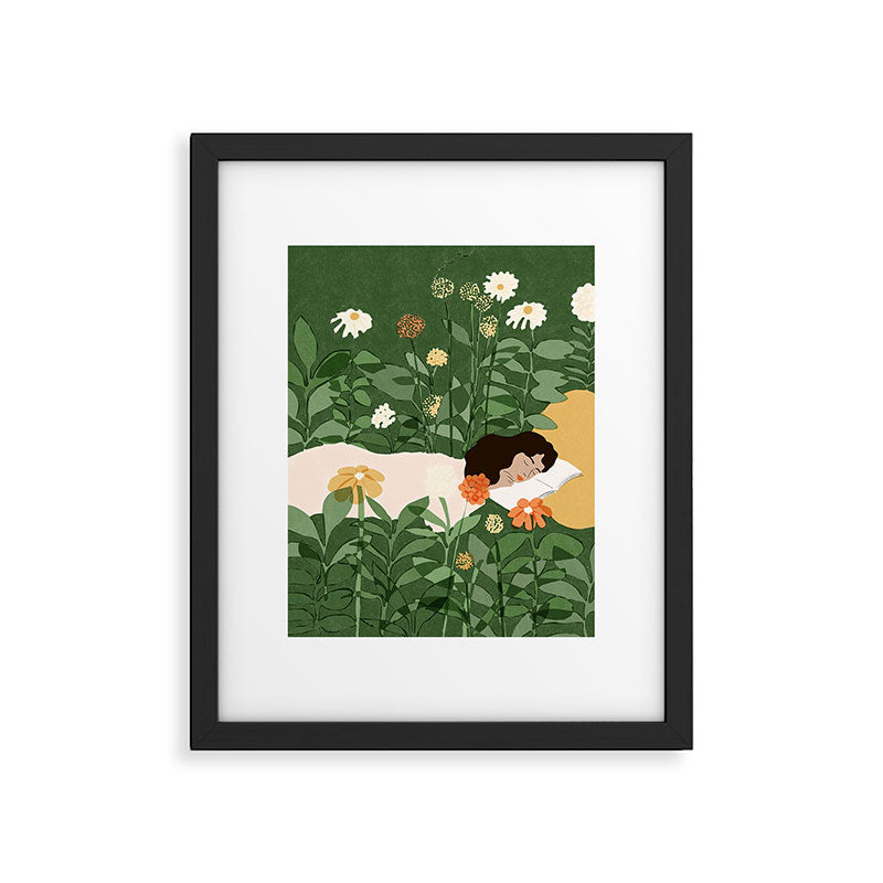 Sleeping on the books Framed Art Print Gallery Image 5