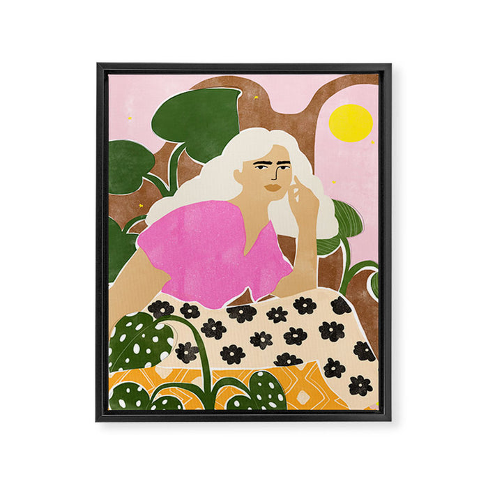 Spending time with my plants Framed Canvas Print Gallery Image 1