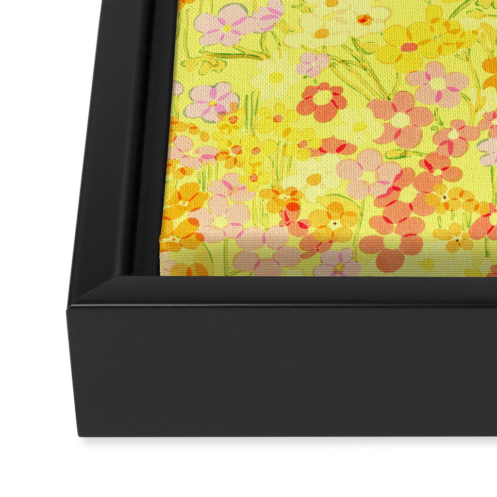 Summer Garden (Yellow) Framed Canvas Print Gallery Image 3