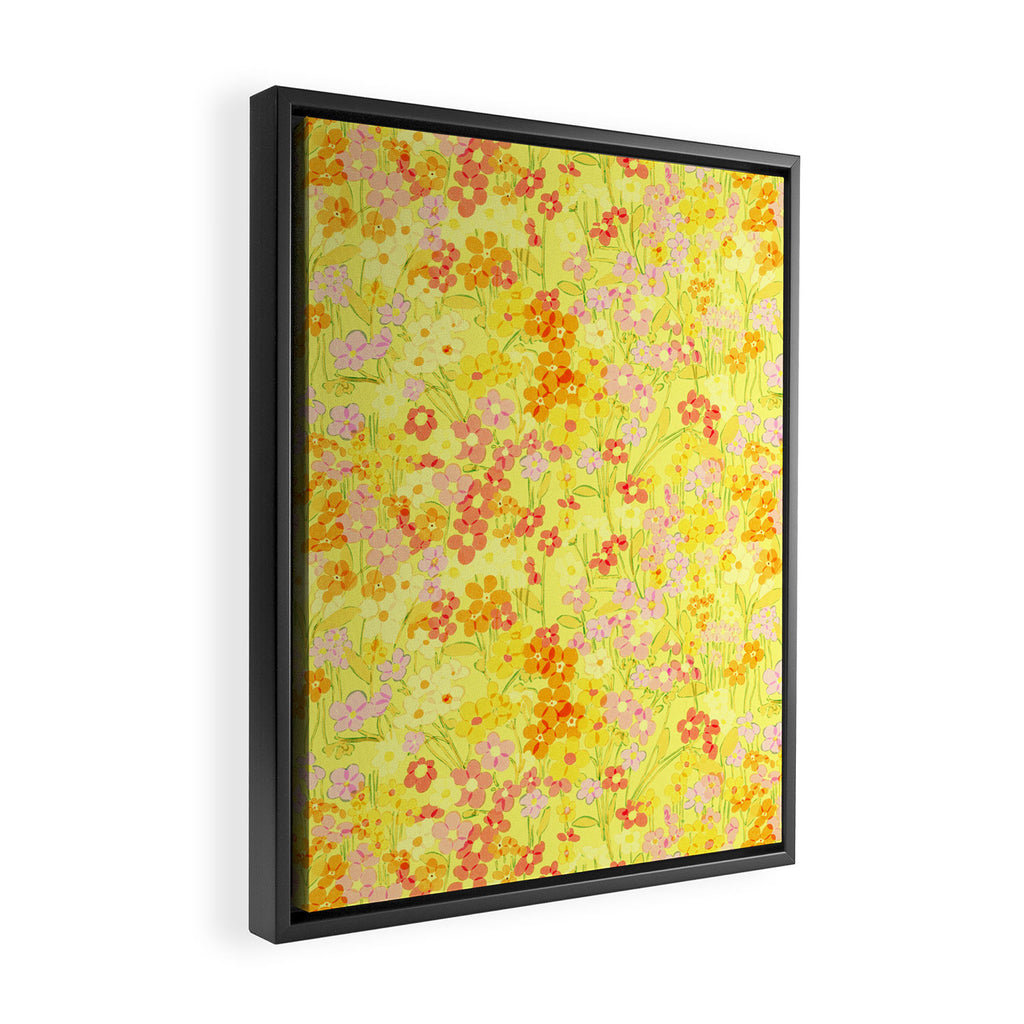Summer Garden (Yellow) Framed Canvas Print Gallery Image 2