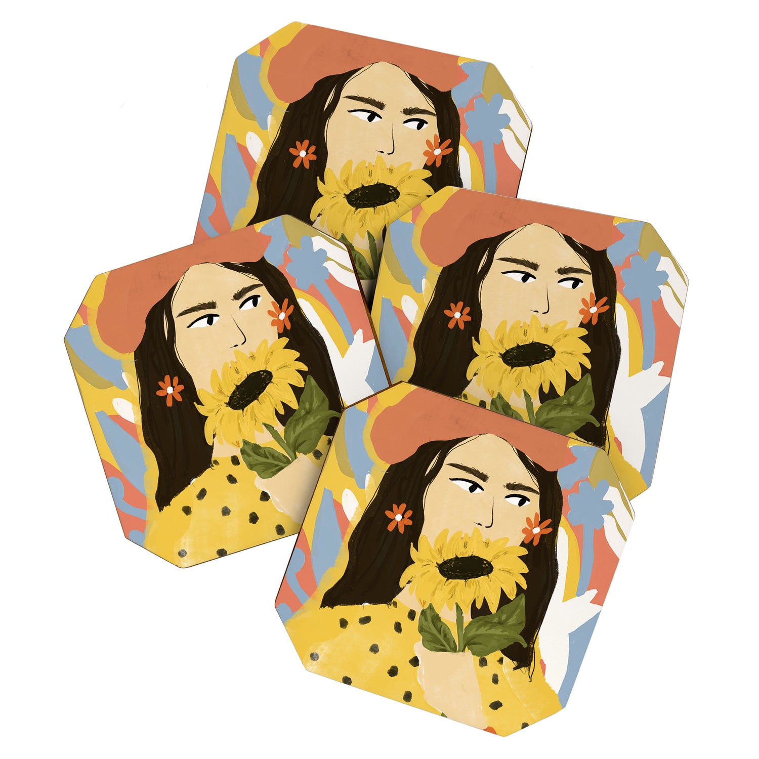 Sunflowers In Your Face Coaster Gallery Image 1