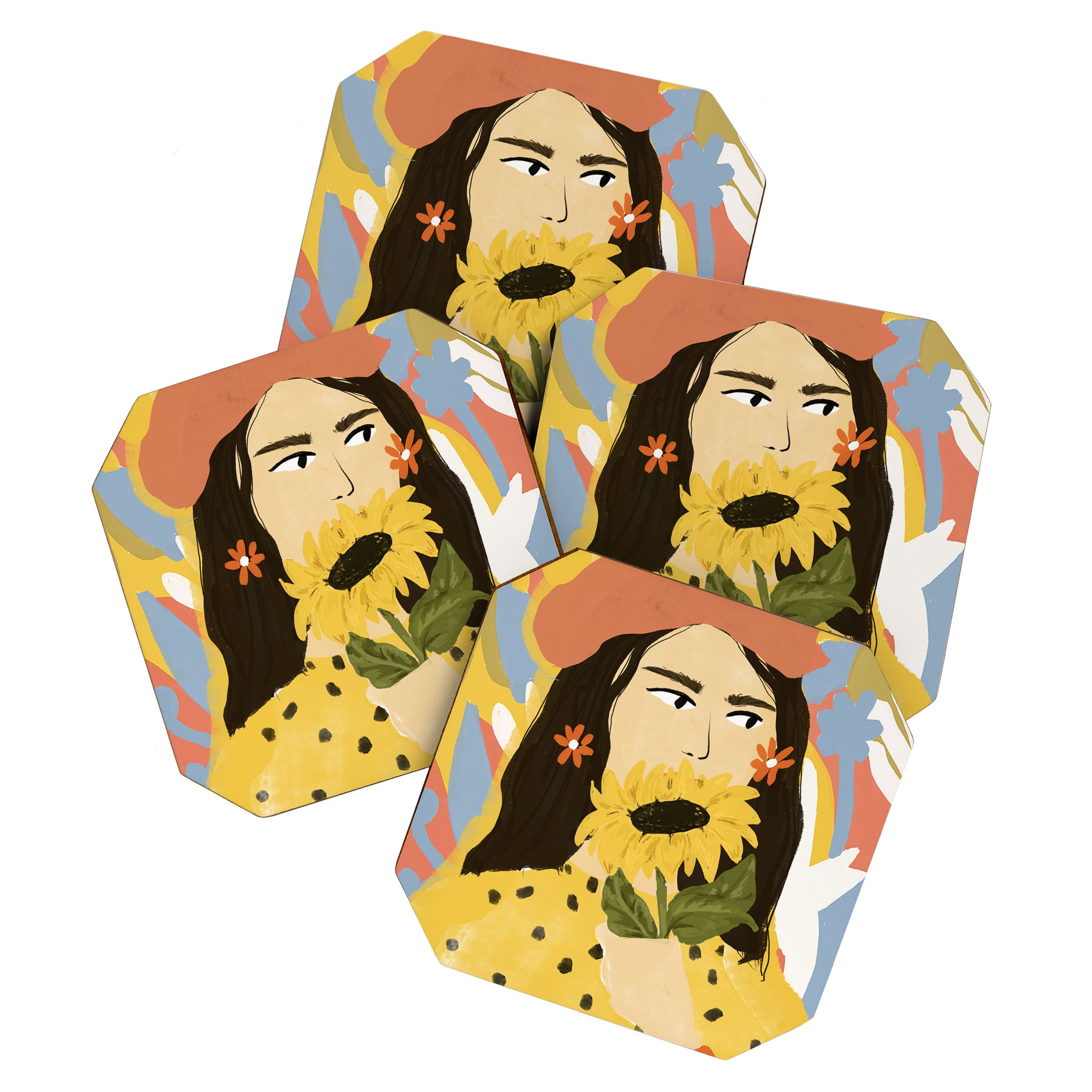 Sunflowers In Your Face Coaster Gallery Image 1