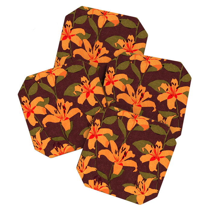 Tiger Lily (BROWN) Coaster Gallery Image 1