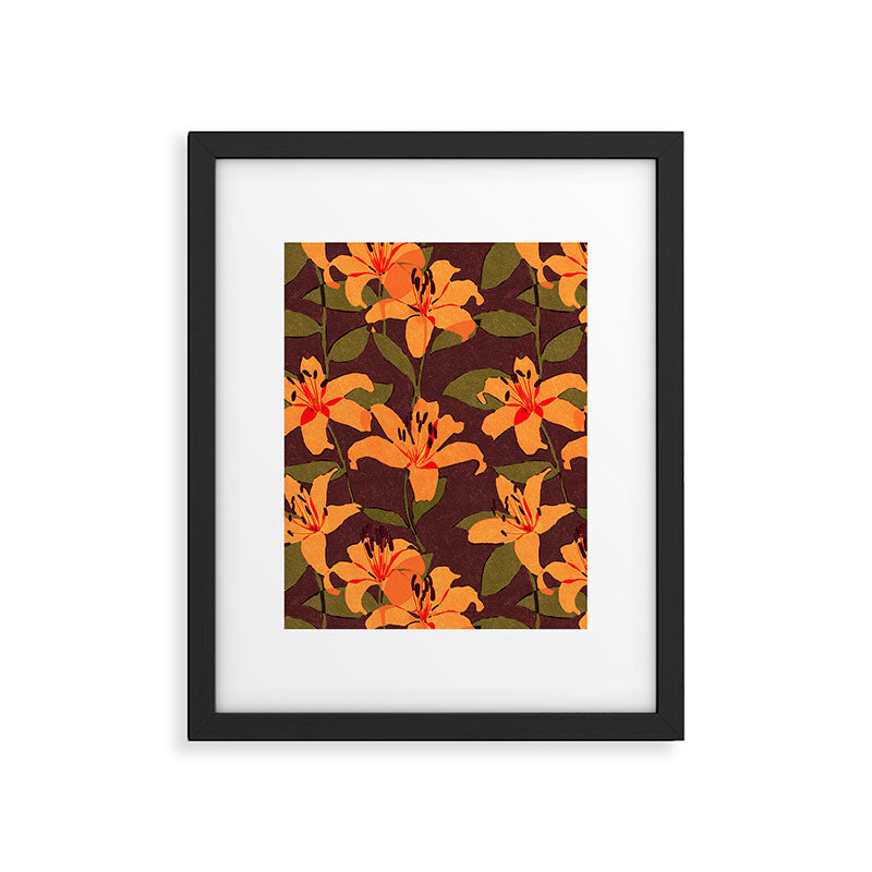 Tiger Lily (BROWN) Framed Art Print Gallery Image 5