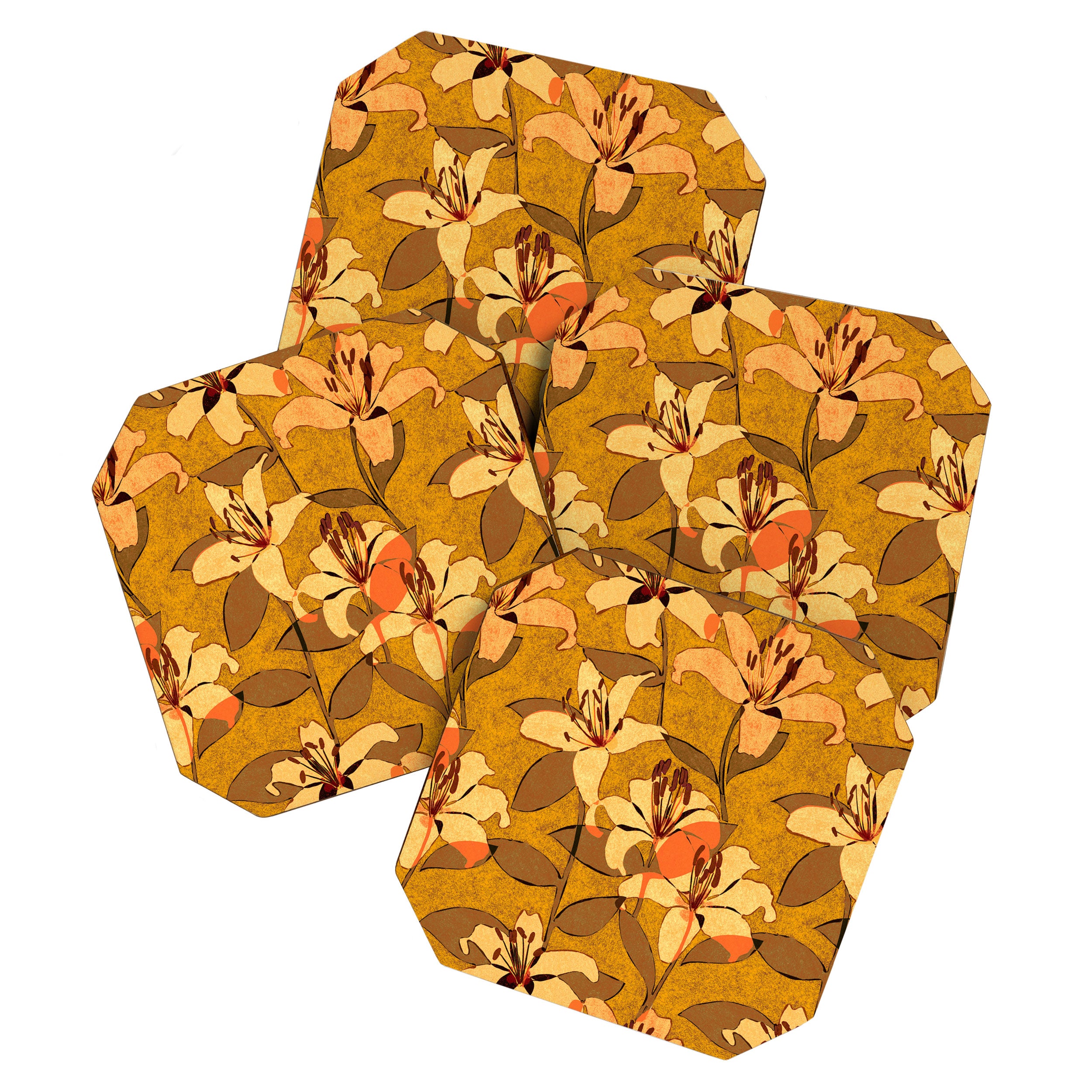 Tiger Lily (ORANGE-RED) Coaster Gallery Image 1