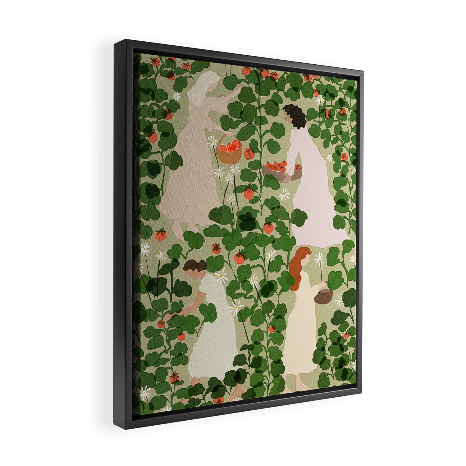 Tomato Girl Summer (BEIGE) Framed Canvas Print Gallery Image 2