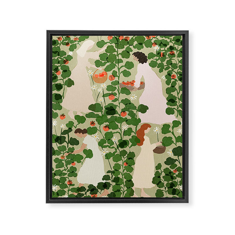 Tomato Girl Summer (BEIGE) Framed Canvas Print Gallery Image 6