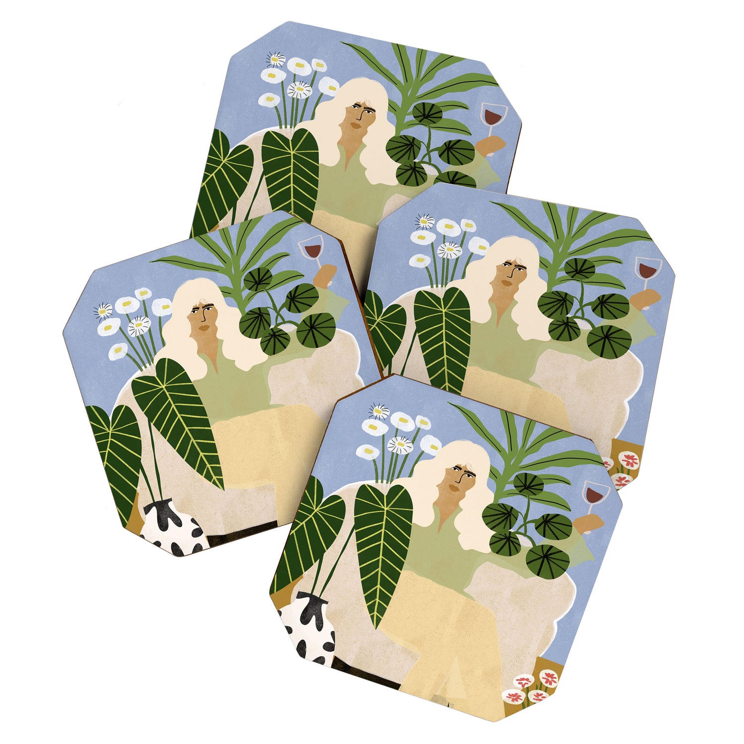 Wine and Plants Coaster Gallery Image 1