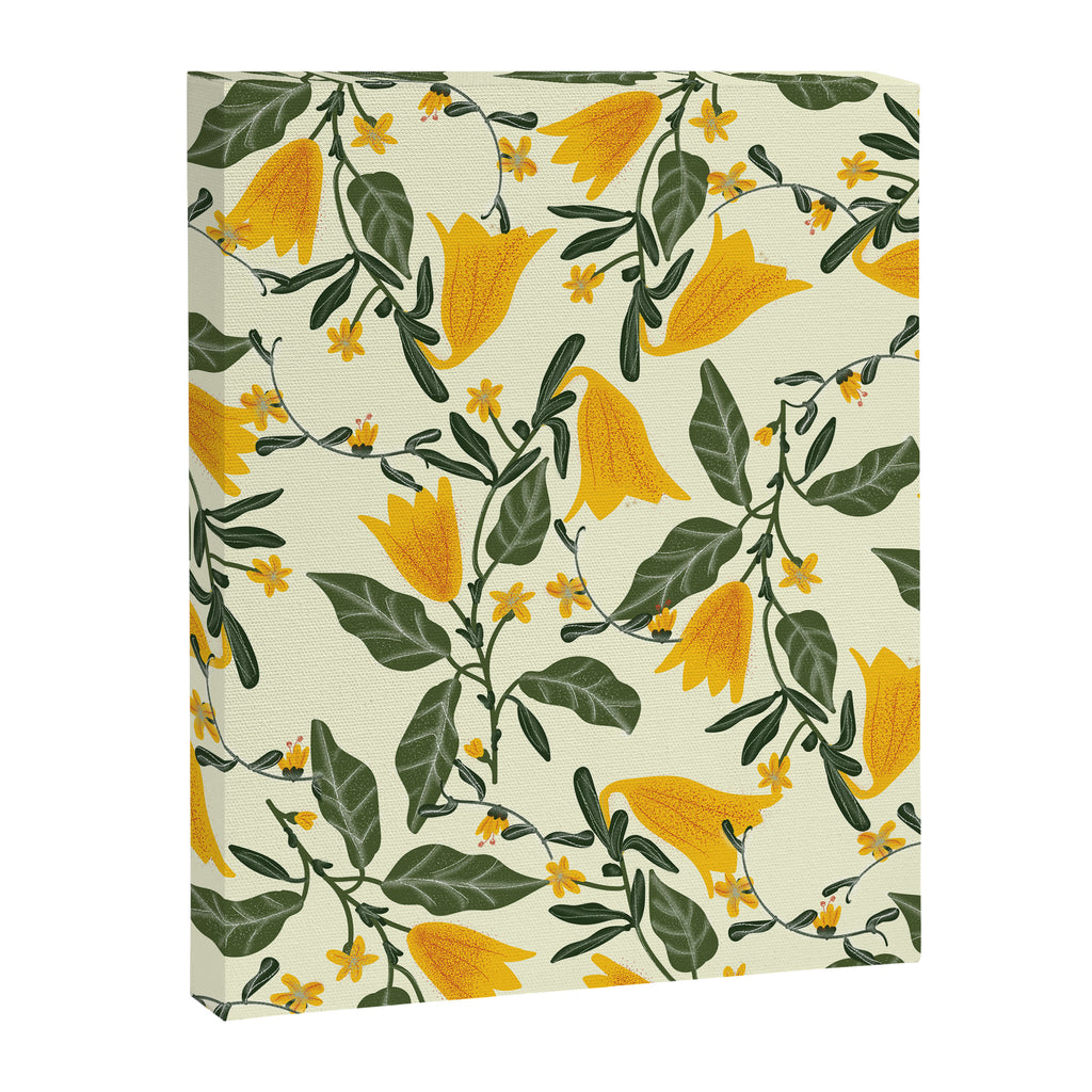 Yellow Bright Flower Pattern Canvas Print Gallery Image 8