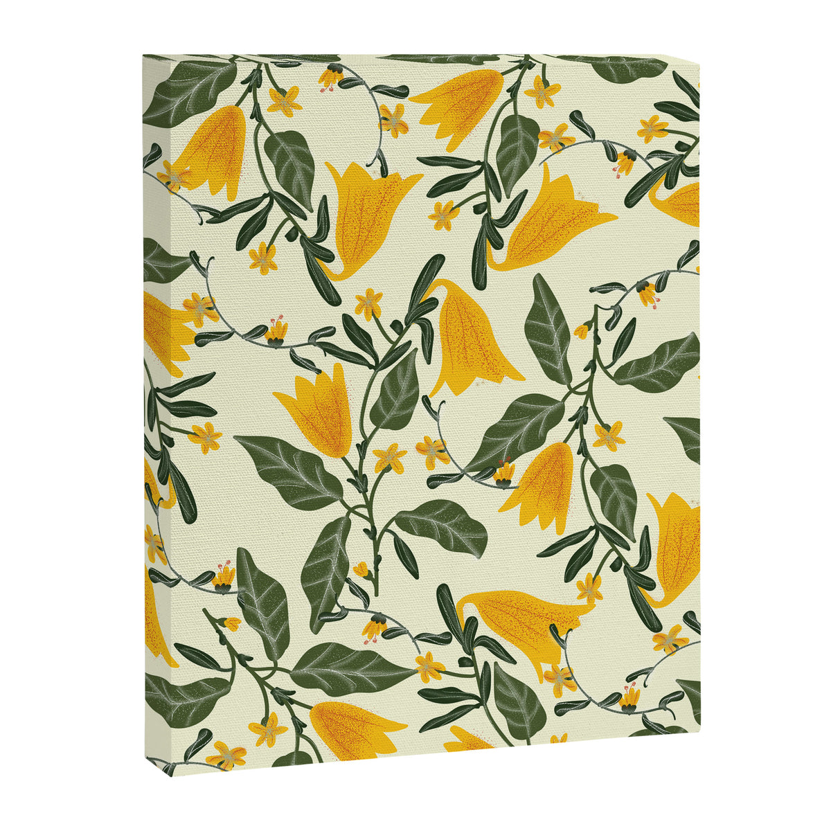 Yellow Bright Flower Pattern Canvas Print Gallery Image 8