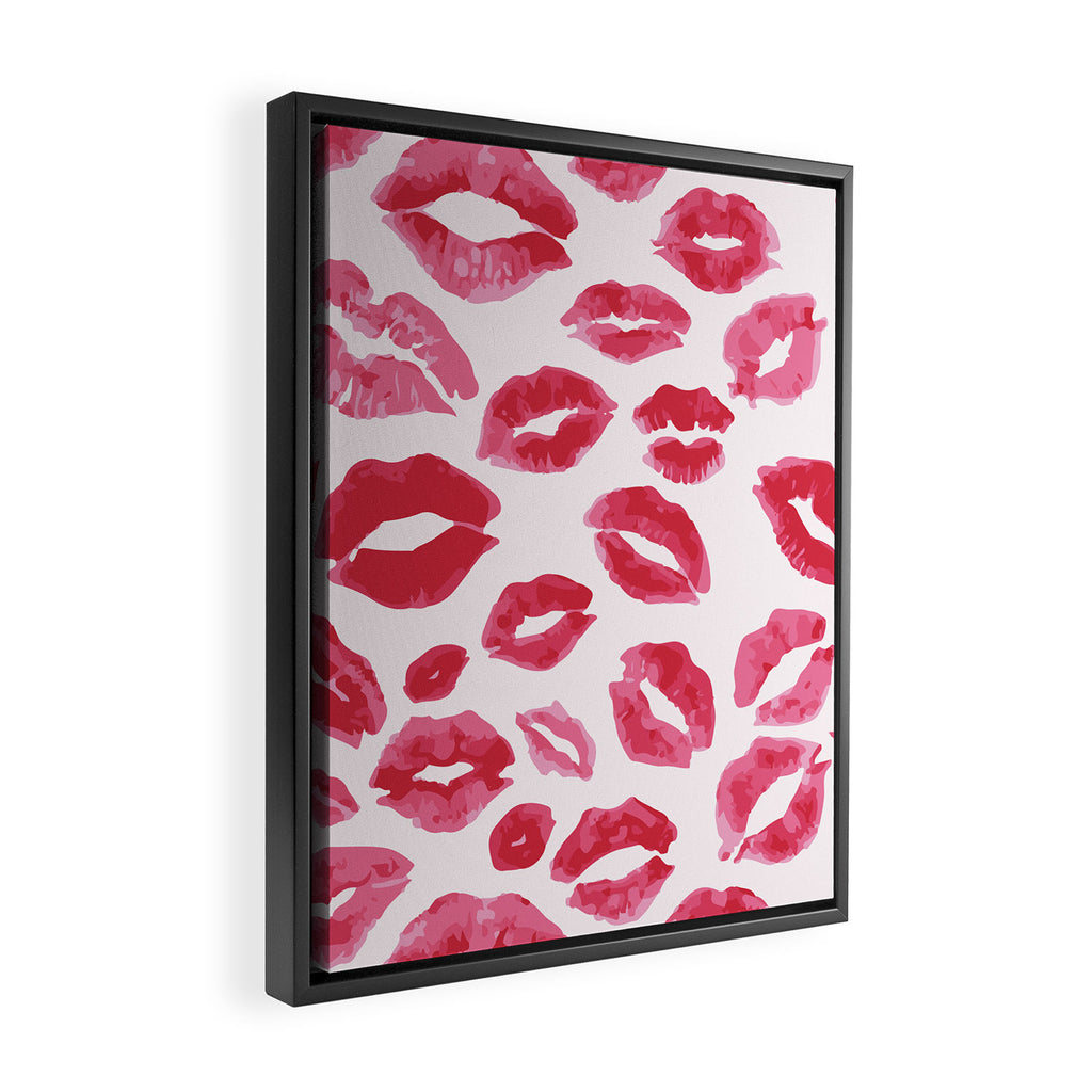 Lipstick Kisses Framed Canvas Print Gallery Image 2