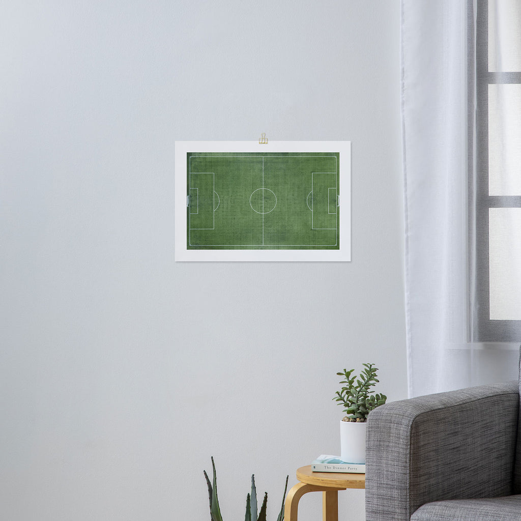 Soccer Field, Football Field, Green Grass Football Field Background Art Print Gallery Image 3
