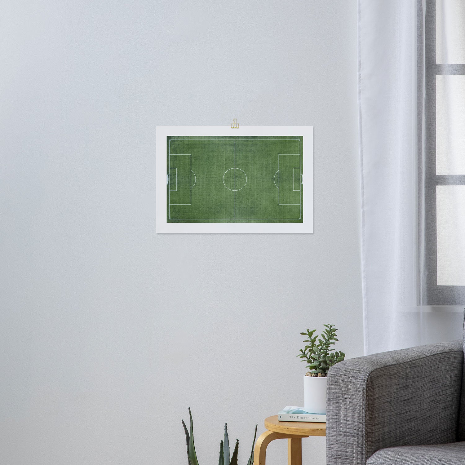 Soccer Field, Football Field, Green Grass Football Field Background Art Print Gallery Image 3