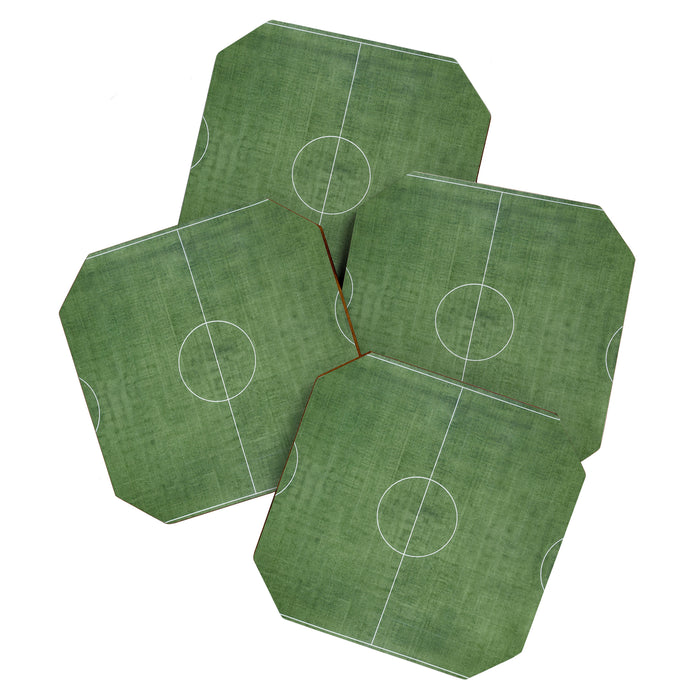 Soccer Field, Football Field, Green Grass Football Field Background Coaster Gallery Image 1