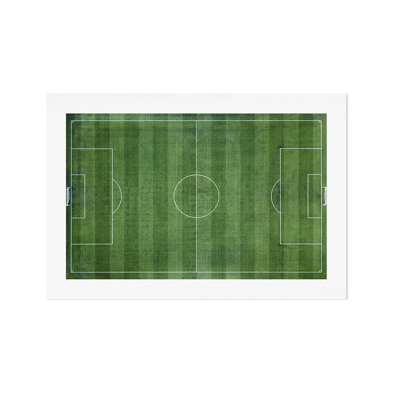 Soccer Field, Football Field, Green Grass Football Field Background Art Print Gallery Image 1