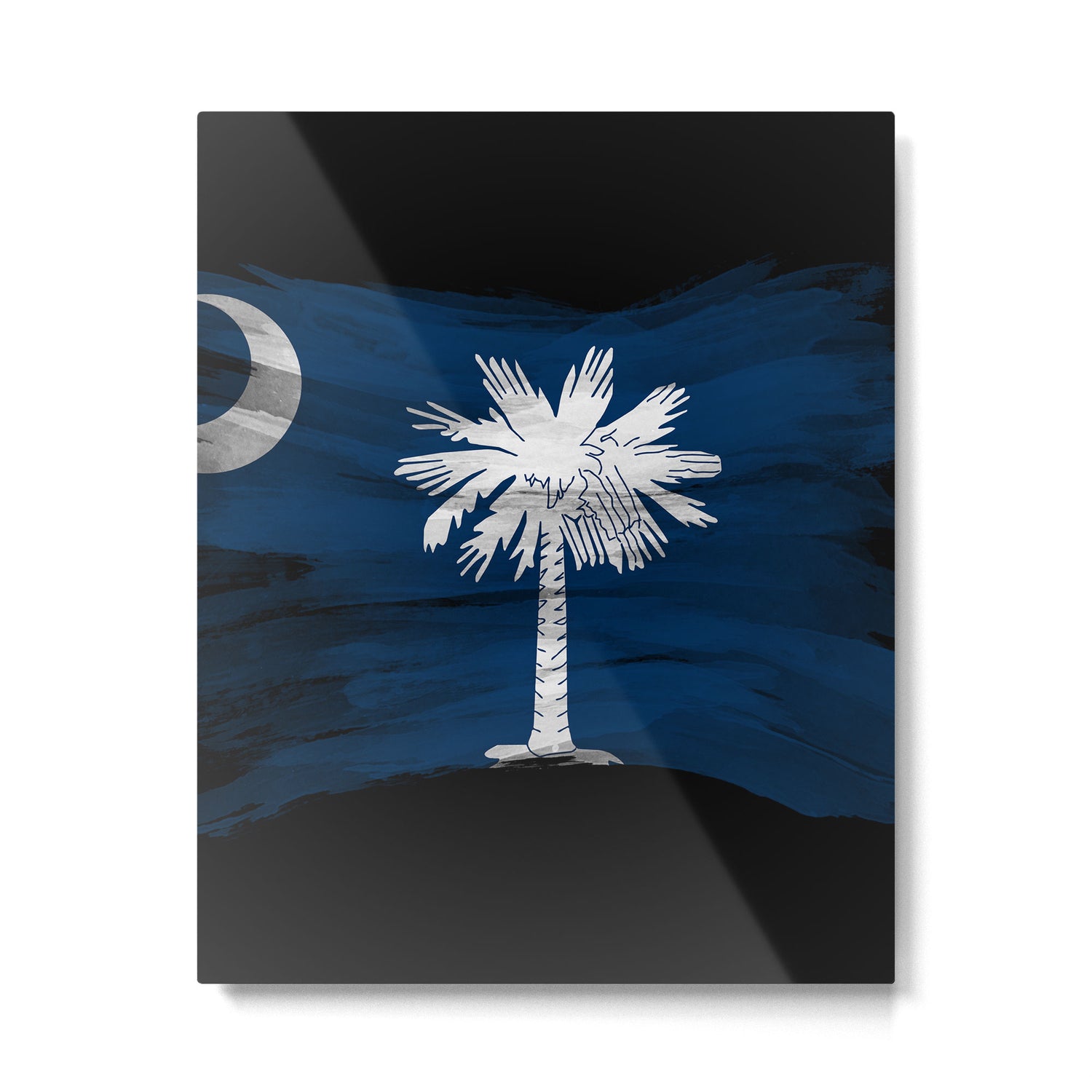 South Carolina state flag brush stroke, South Carolina flag background Metal Print Gallery Image 4
