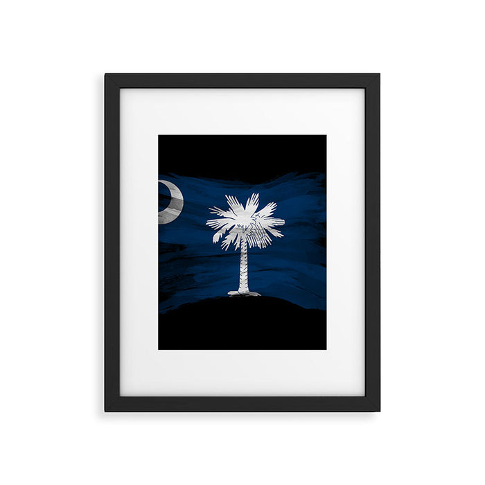 South Carolina state flag brush stroke, South Carolina flag background Framed Art Print Gallery Image 1