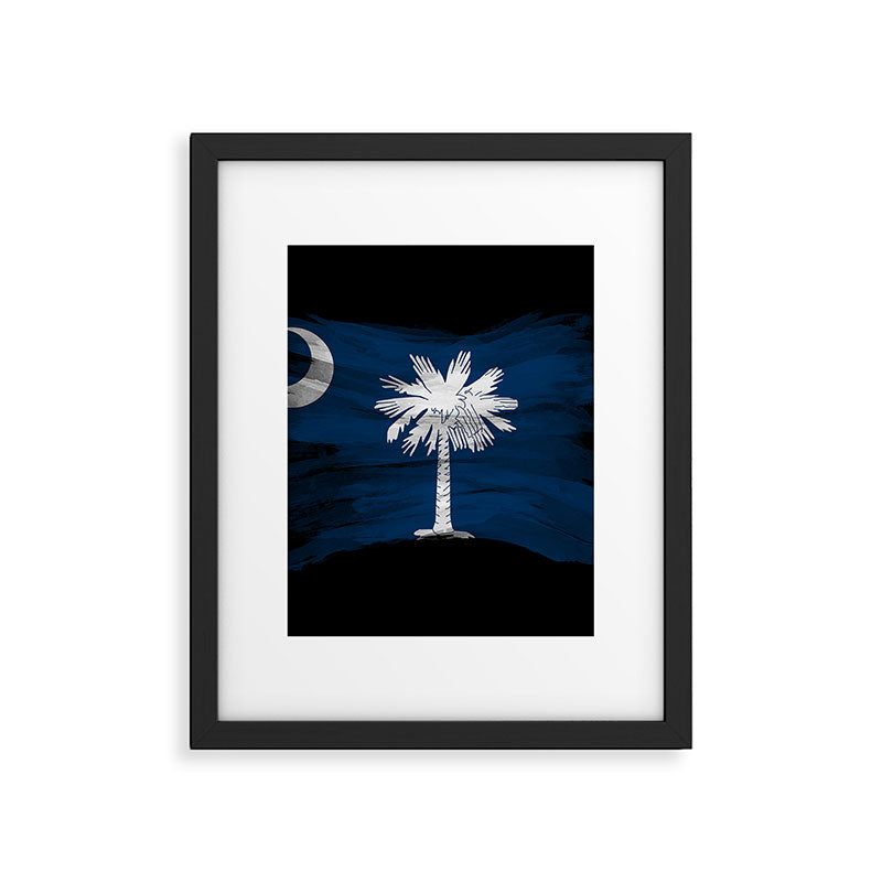 South Carolina state flag brush stroke, South Carolina flag background Framed Art Print Gallery Image 5