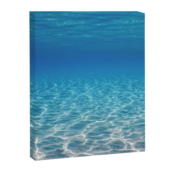 Underwater Blue Ocean, Sandy sea bottom Underwater background Canvas Print Gallery Image 1