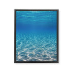 Underwater Blue Ocean, Sandy sea bottom Underwater background Framed Canvas Print Gallery Image 6