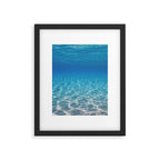 Underwater Blue Ocean, Sandy sea bottom Underwater background Framed Art Print Gallery Image 5