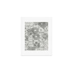 Vintage Paris France Travel Stamp Pattern Art Print Gallery Image 1