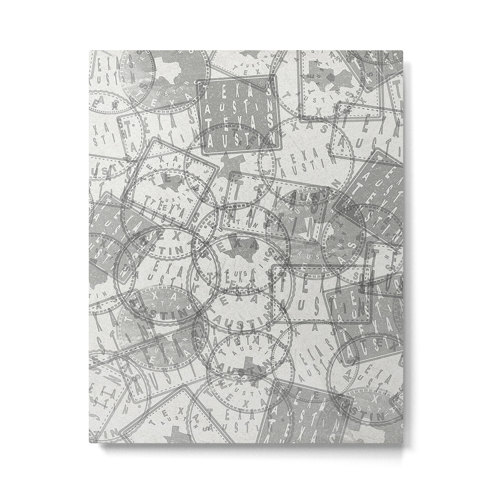 Vintage Texas Austin Travel Stamp Pattern Metal Print Gallery Image 4
