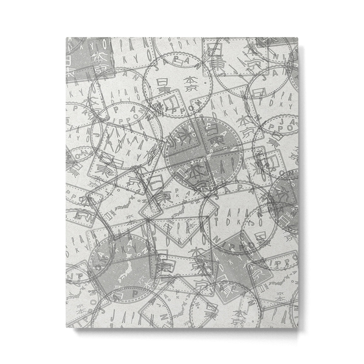 Vintage Tokyo Japan Postmark Pattern Metal Print Gallery Image 4
