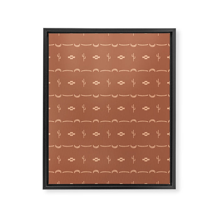 Adobe Cactus Pattern Framed Canvas Print Gallery Image 1