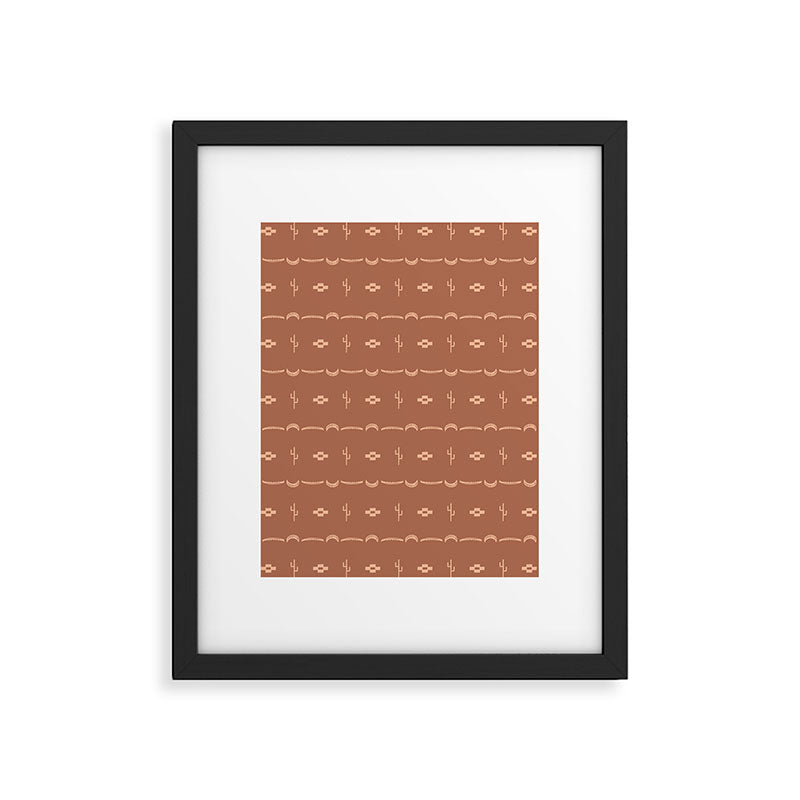 Adobe Cactus Pattern Framed Art Print Gallery Image 4