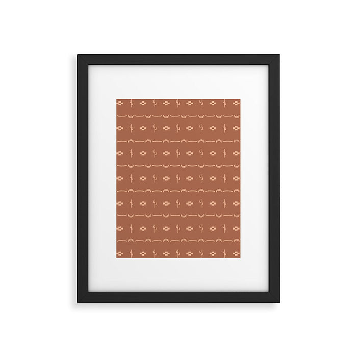 Adobe Cactus Pattern Framed Art Print Gallery Image 1