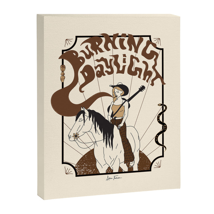 Burning Daylight - Black, Cream, Rust Canvas Print Gallery Image 1