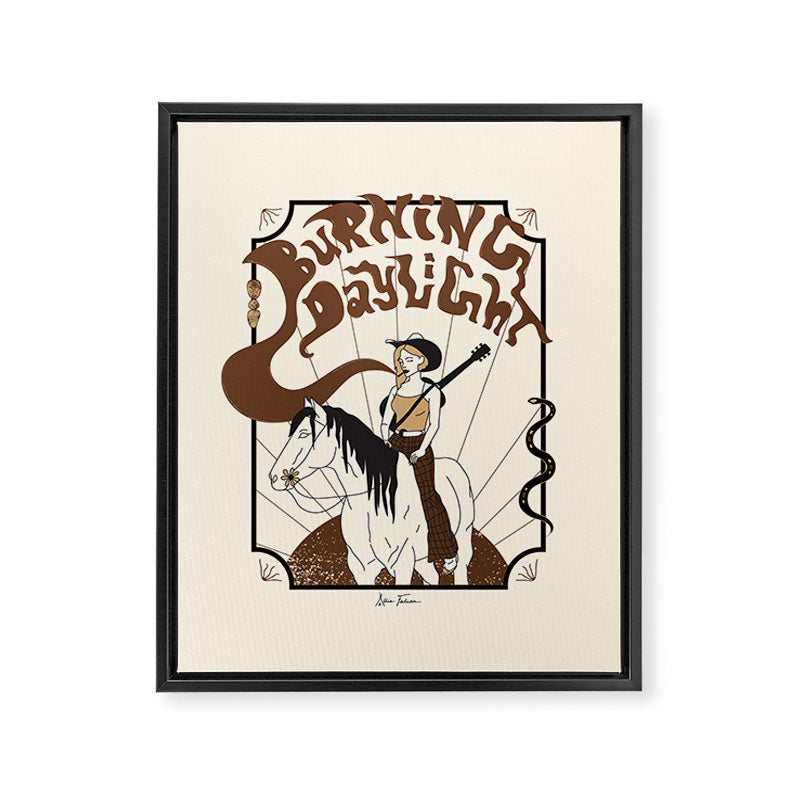 Burning Daylight - Black, Cream, Rust Framed Canvas Print Gallery Image 8