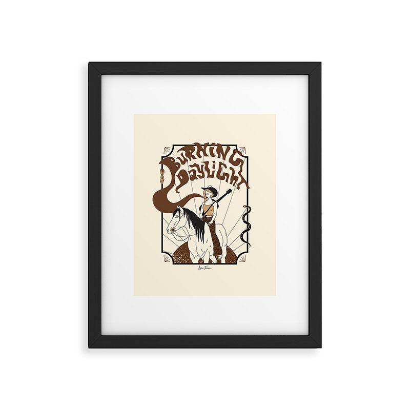 Burning Daylight - Black, Cream, Rust Framed Art Print Gallery Image 6