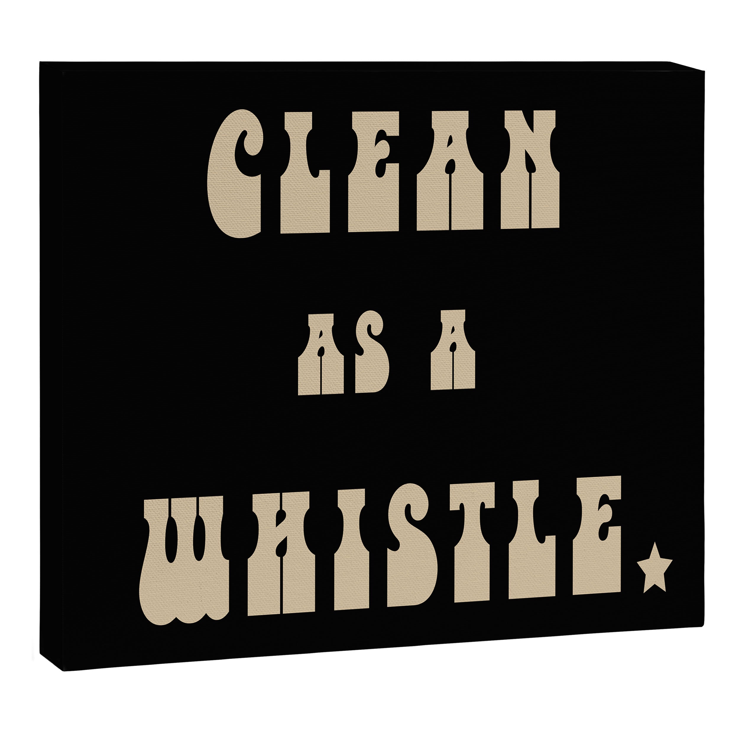 Clean as a Whistle in Black and Cream Canvas Print Gallery Image 6
