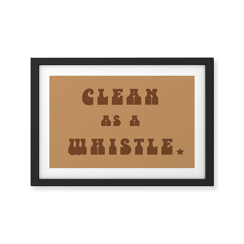 Clean as a Whistle in Rust & Tan Framed Art Print Gallery Image 2