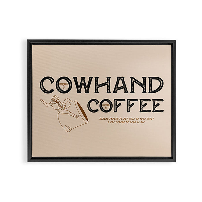 Cowhand Coffee - Rustic Framed Canvas Print Gallery Image 1