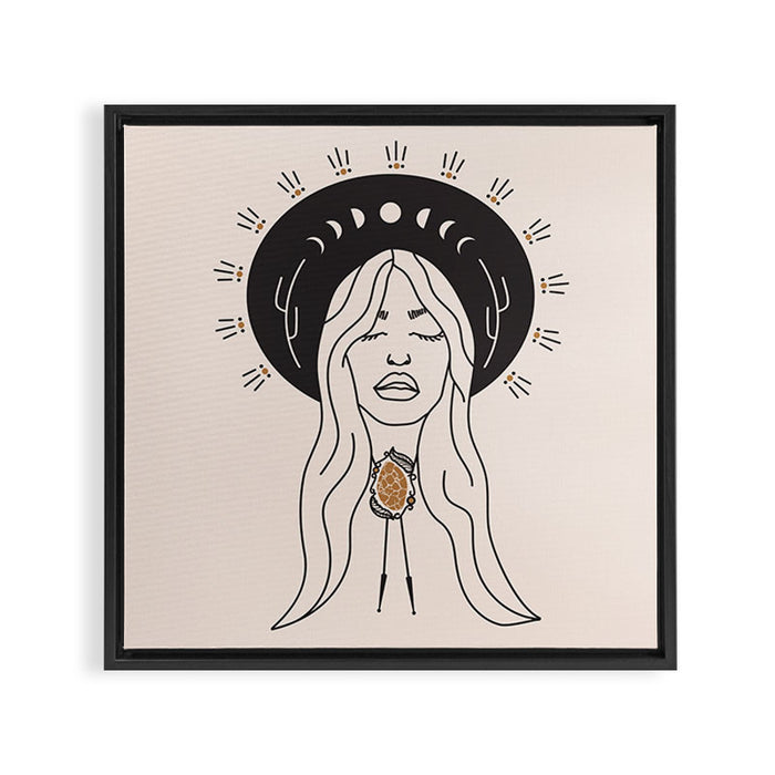 Desert Angel in Black & Cream Framed Canvas Print Gallery Image 1