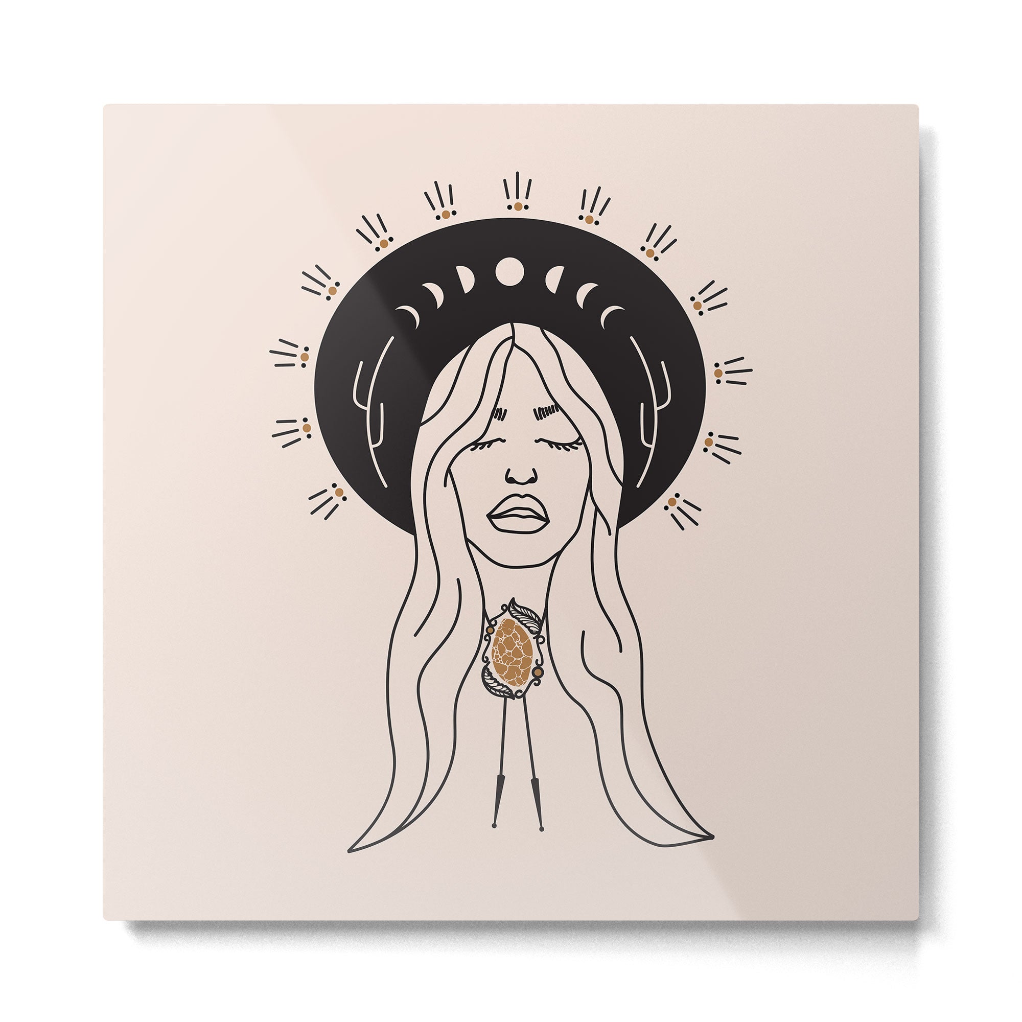 Desert Angel in Black & Cream Metal Print Gallery Image 2