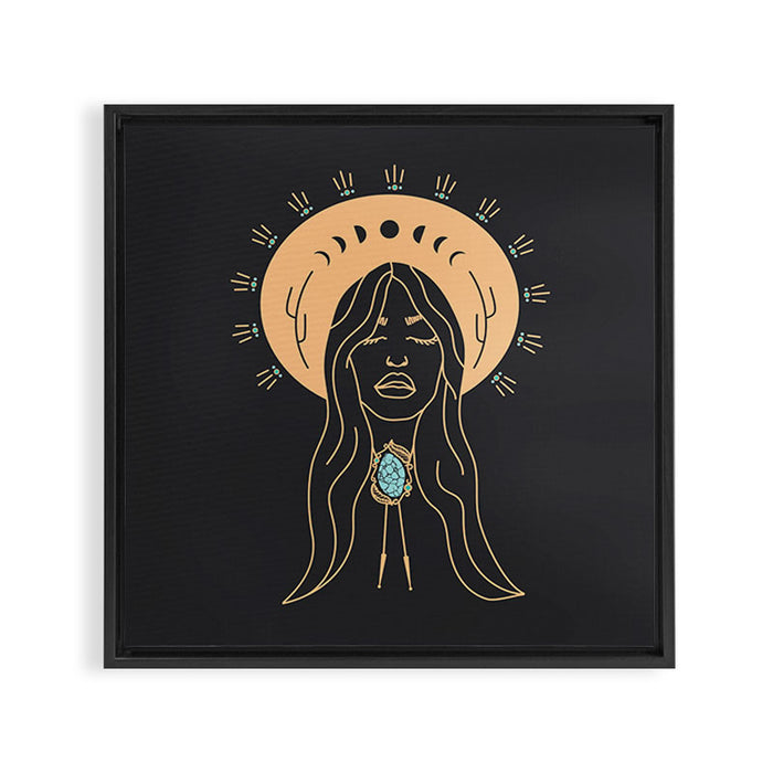 Desert Angel in Peach & Grey Framed Canvas Print Gallery Image 1