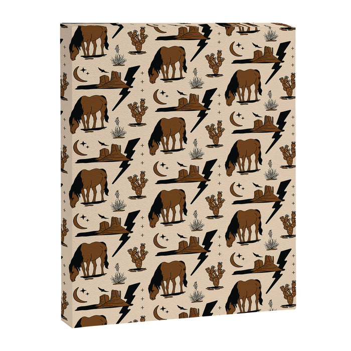Electric Oasis - Black, Brown & Tan Canvas Print Gallery Image 1