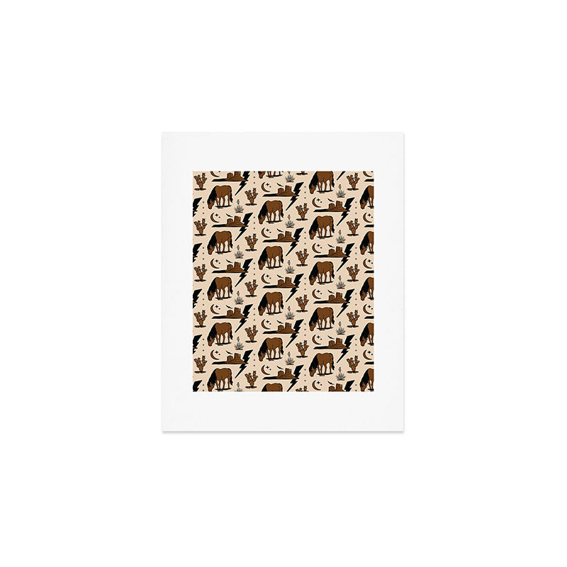 Electric Oasis - Black, Brown & Tan Art Print Gallery Image 1