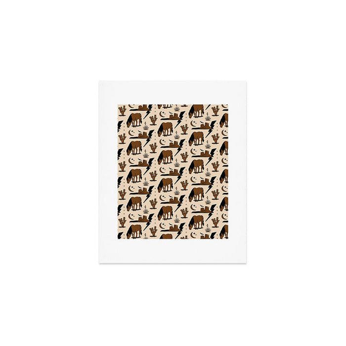Electric Oasis - Black, Brown & Tan Art Print Gallery Image 1