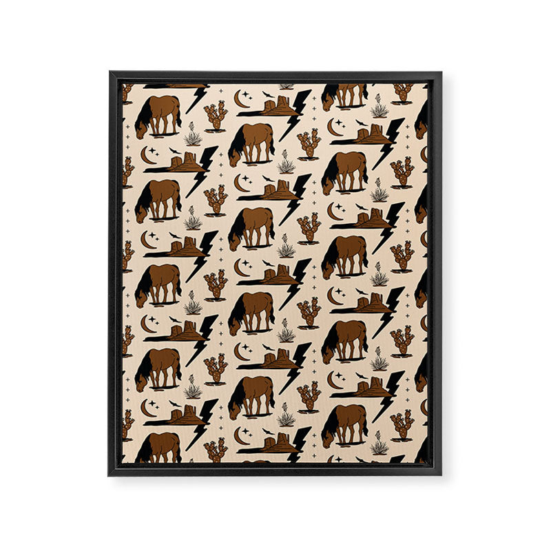 Electric Oasis - Black, Brown & Tan Framed Canvas Print Gallery Image 8
