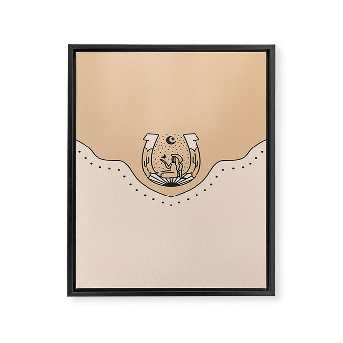 Good Fortune Gal - Neutral & Black Framed Canvas Print Gallery Image 1