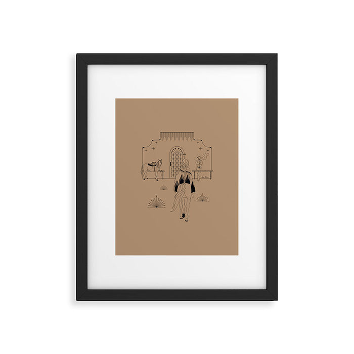 Last Stop - Tan & Black Framed Art Print Gallery Image 1