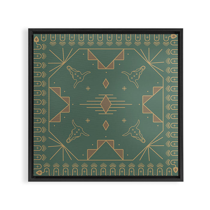Lost Desert - Green Framed Canvas Print Gallery Image 1
