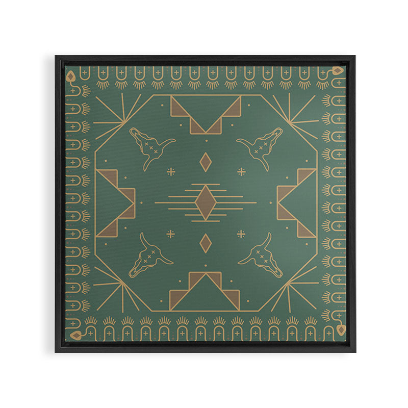 Lost Desert - Green Framed Canvas Print Gallery Image 3